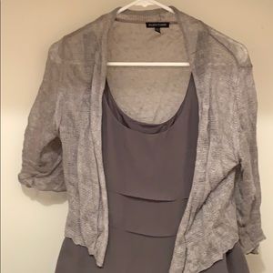 Eileen Fisher, loose weave short sleeve sweater.